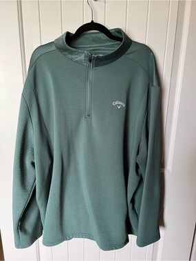 Callaway Men's Zip-Front Pullover in Sage Green